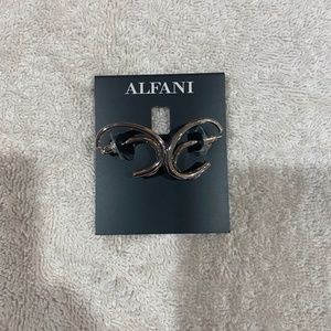 Alfani Silver Tone Rounded Tube Hoop Earrings NWT